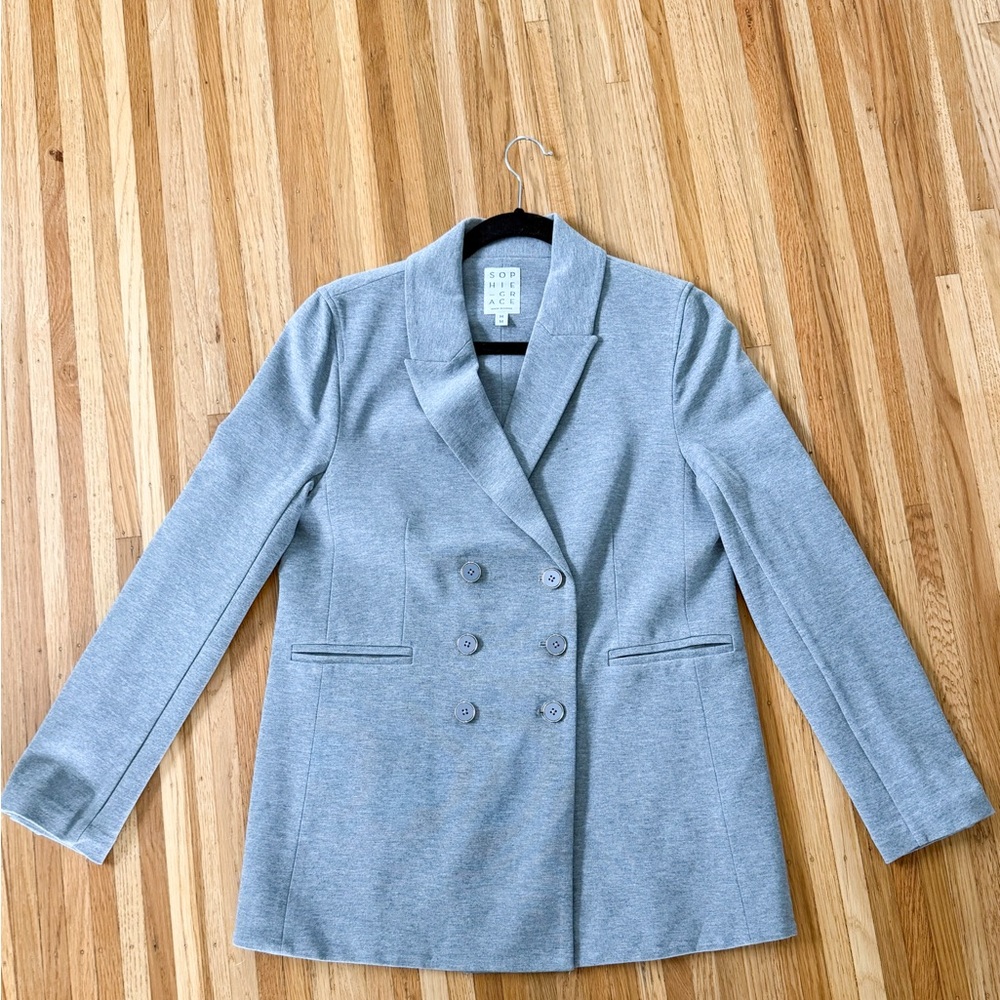 Sophie Grace Gray Double-Breasted Blazer